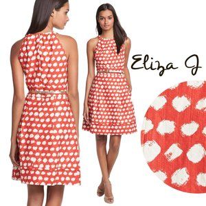 Eliza J Halter Fit & Flare Print Dress | Spring